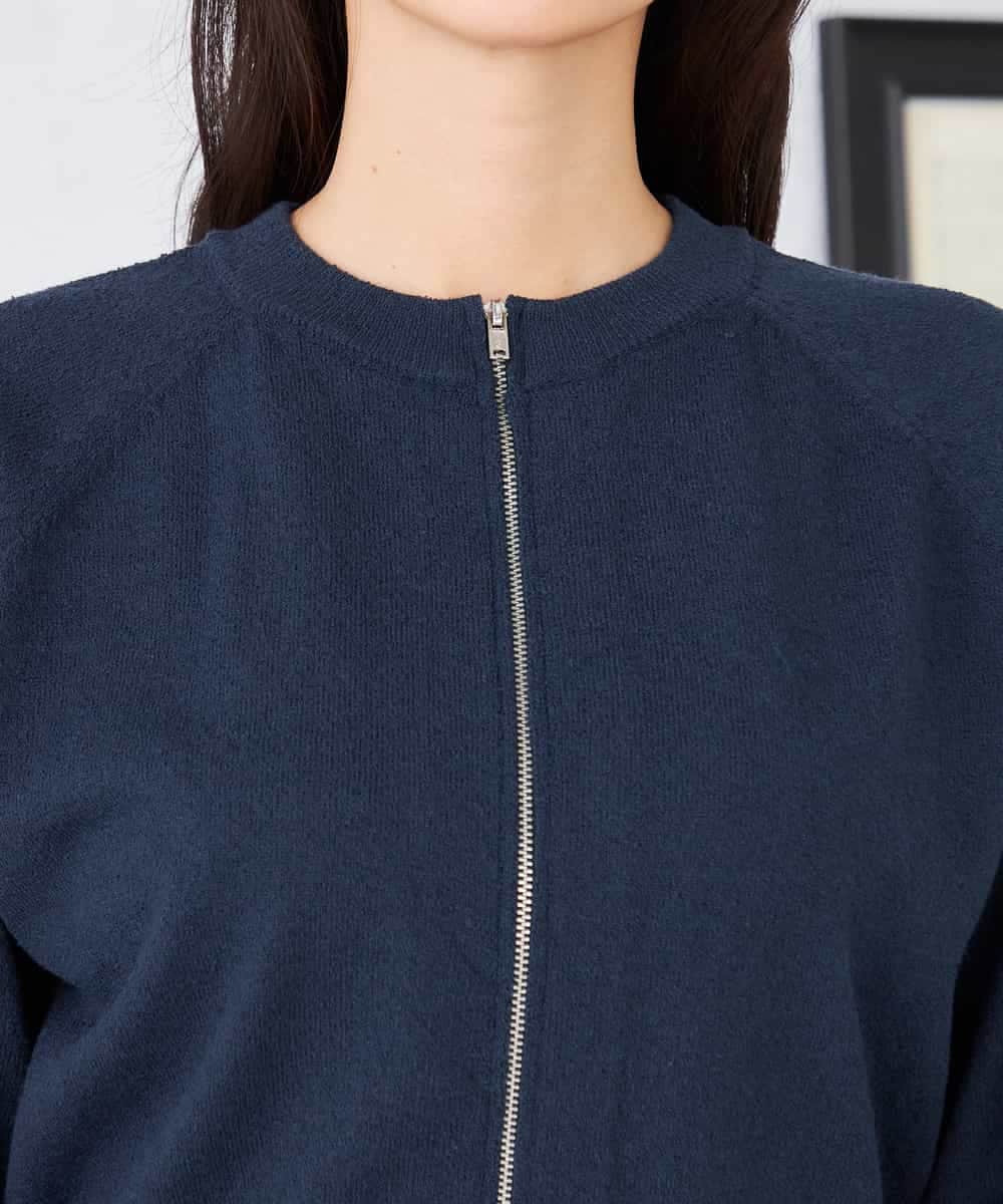 K2CED03059 a.v.v(アー・ヴェ・ヴェ) バックギャザーニットブルゾン ネイビー