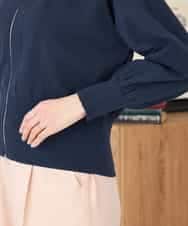 K2CED03059 a.v.v(アー・ヴェ・ヴェ) バックギャザーニットブルゾン ネイビー