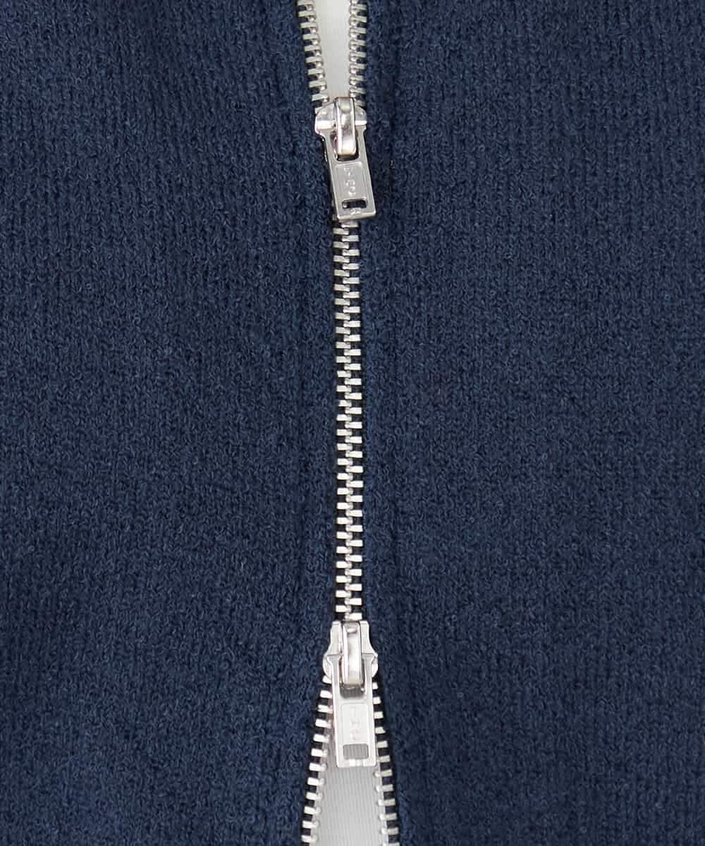 K2CED03059 a.v.v(アー・ヴェ・ヴェ) バックギャザーニットブルゾン ネイビー