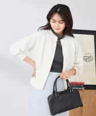 K2CED03059 a.v.v(アー・ヴェ・ヴェ) バックギャザーニットブルゾン ネイビー