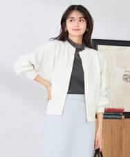 K2CED03059 a.v.v(アー・ヴェ・ヴェ) バックギャザーニットブルゾン ネイビー