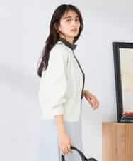 K2CED03059 a.v.v(アー・ヴェ・ヴェ) バックギャザーニットブルゾン ネイビー