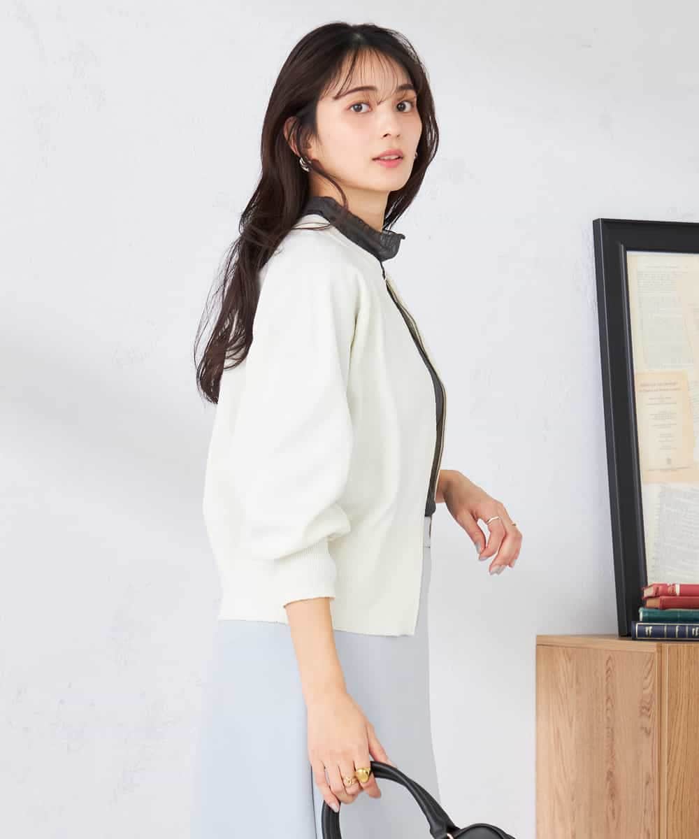 K2CED03059 a.v.v(アー・ヴェ・ヴェ) バックギャザーニットブルゾン ネイビー