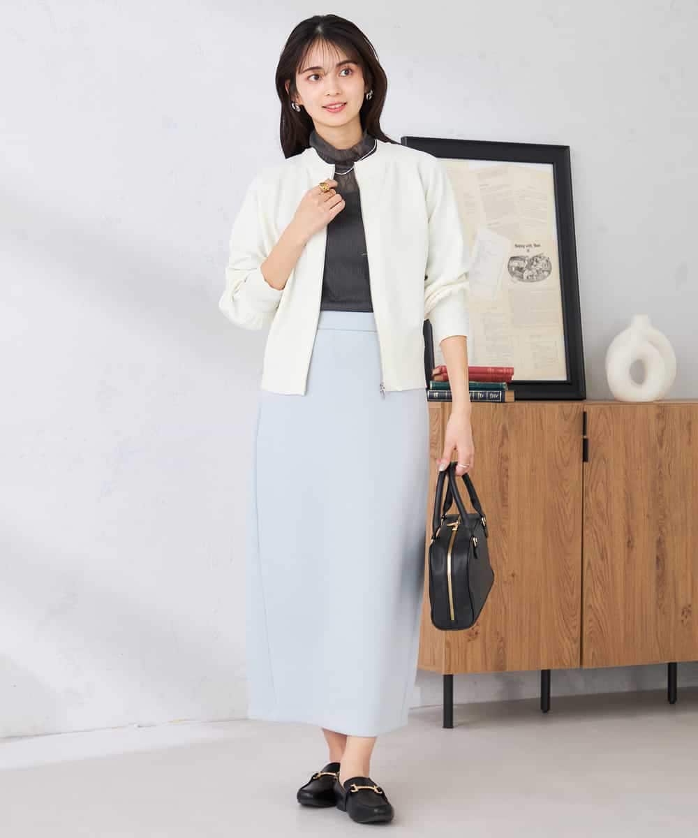 K2CED03059 a.v.v(アー・ヴェ・ヴェ) バックギャザーニットブルゾン ネイビー