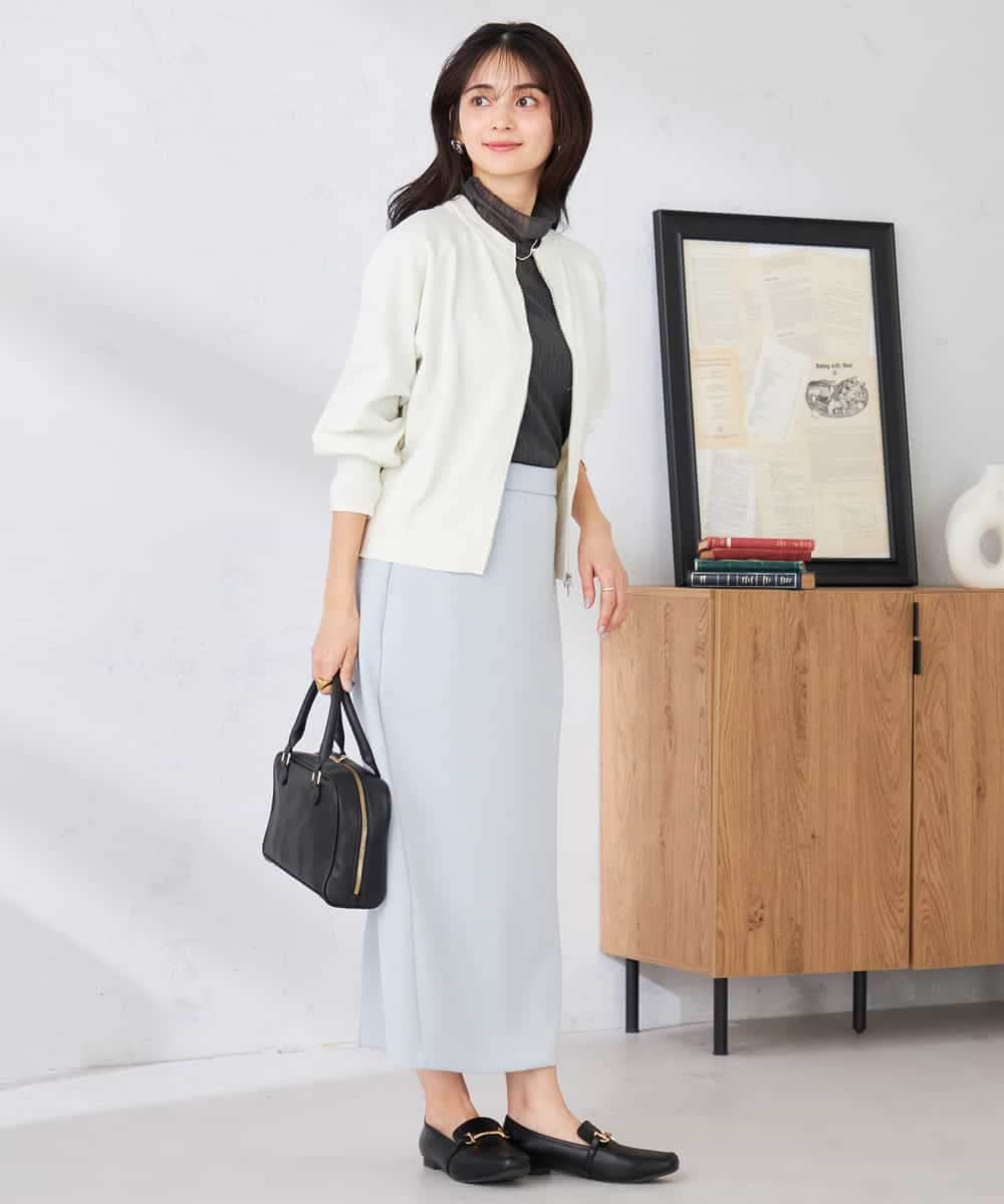 K2CED03059 a.v.v(アー・ヴェ・ヴェ) バックギャザーニットブルゾン ネイビー