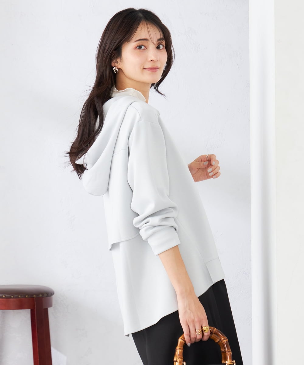 K2CED04054 a.v.v(アー・ヴェ・ヴェ) バックフレアダンボールパーカー ライトグレー