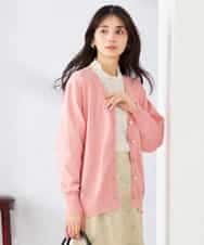 K2CED05049 a.v.v(アー・ヴェ・ヴェ) スウェットライクVネックカーディガン ピンク