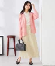 K2CED05049 a.v.v(アー・ヴェ・ヴェ) スウェットライクVネックカーディガン ピンク