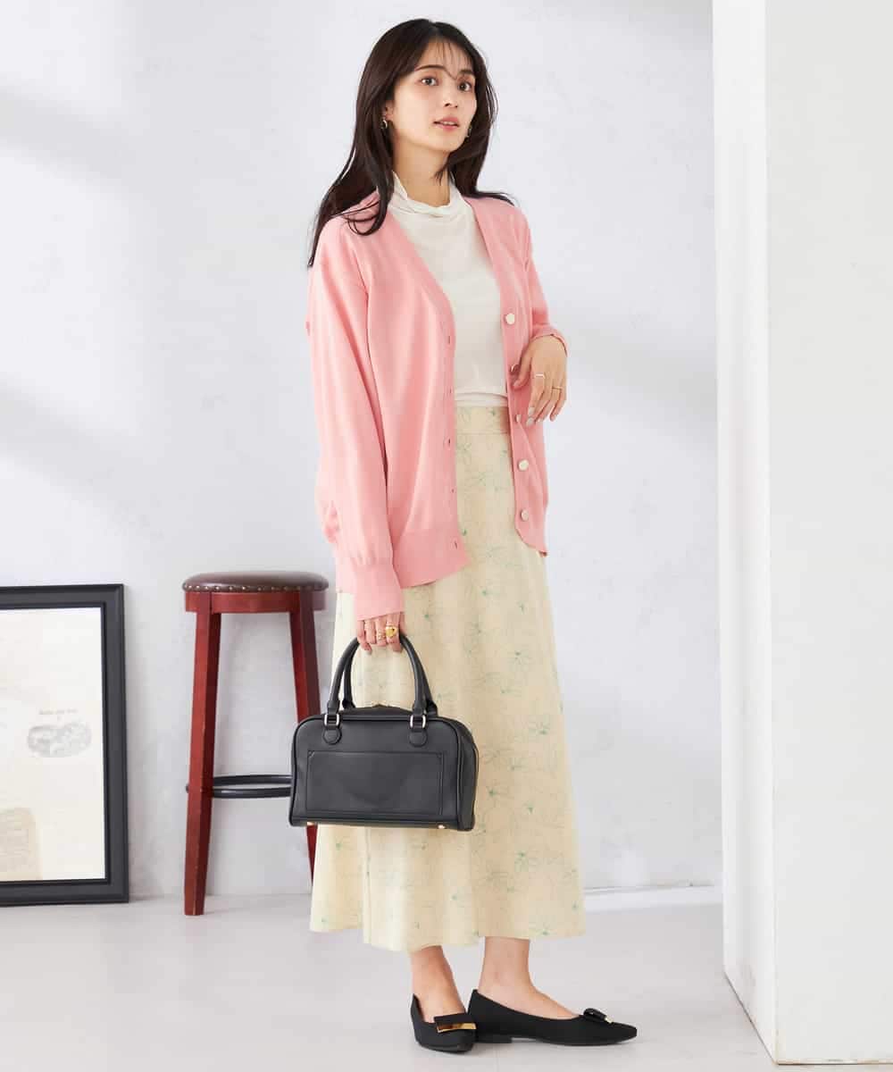 K2CED05049 a.v.v(アー・ヴェ・ヴェ) スウェットライクVネックカーディガン ピンク