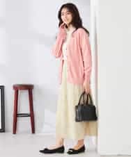 K2CED05049 a.v.v(アー・ヴェ・ヴェ) スウェットライクVネックカーディガン ピンク