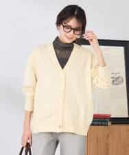 K2CED05049 a.v.v(アー・ヴェ・ヴェ) スウェットライクVネックカーディガン ピンク