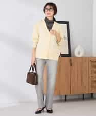 K2CED05049 a.v.v(アー・ヴェ・ヴェ) スウェットライクVネックカーディガン ピンク