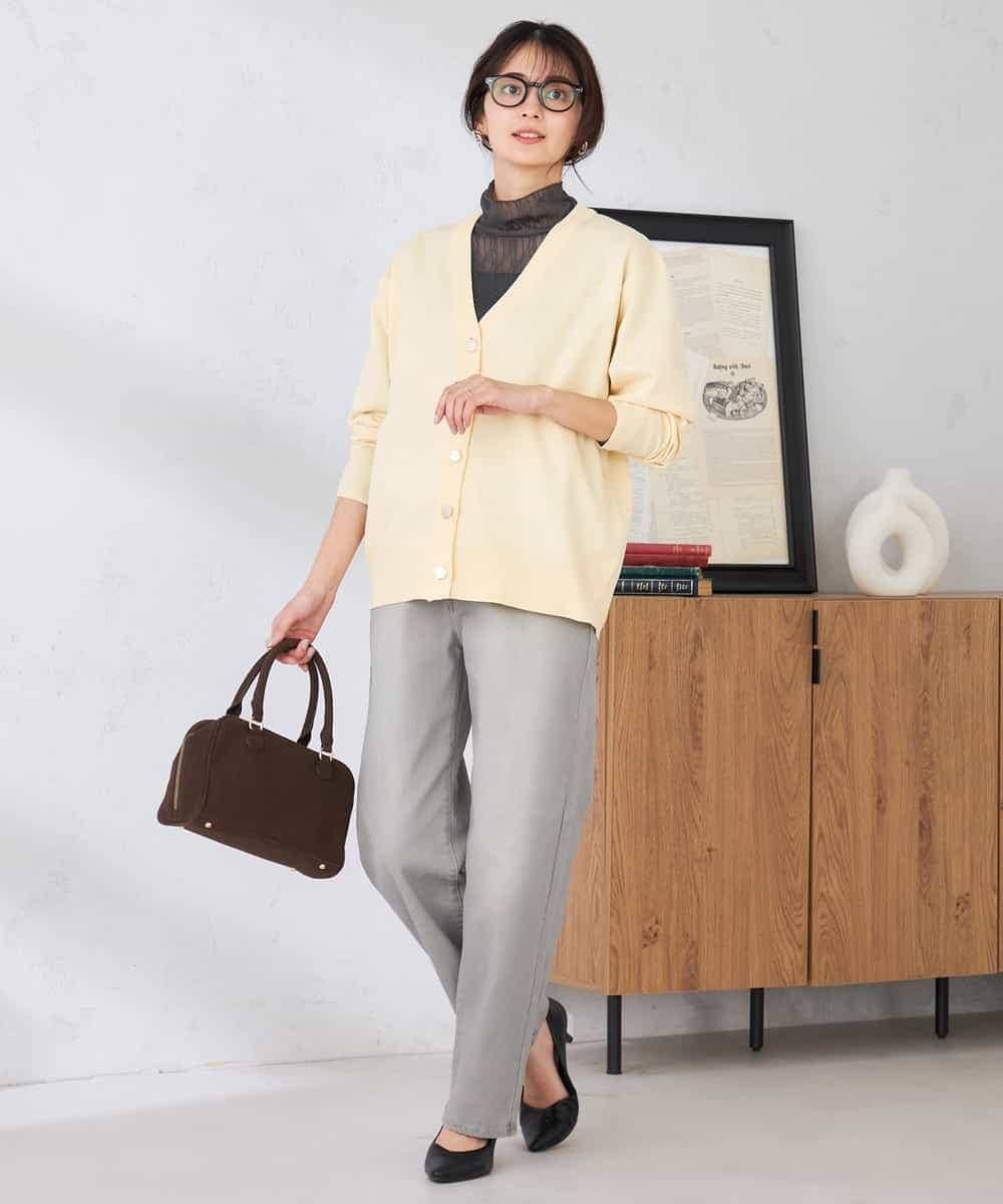 K2CED05049 a.v.v(アー・ヴェ・ヴェ) スウェットライクVネックカーディガン ピンク