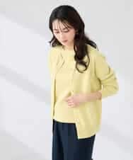 K2CED10049 a.v.v(アー・ヴェ・ヴェ) 【洗える/UVカット】クルーネックカーディガン ライトイエロー