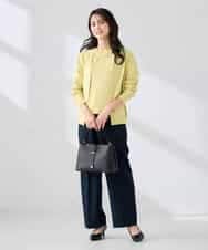 K2CED10049 a.v.v(アー・ヴェ・ヴェ) 【洗える/UVカット】クルーネックカーディガン ライトイエロー