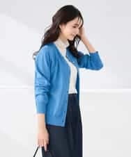 K2CED10049 a.v.v(アー・ヴェ・ヴェ) 【洗える/UVカット】クルーネックカーディガン ライトイエロー