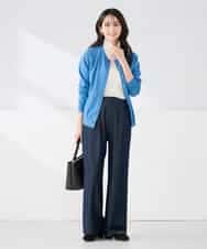 K2CED10049 a.v.v(アー・ヴェ・ヴェ) 【洗える/UVカット】クルーネックカーディガン ライトイエロー