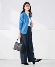 K2CED10049 a.v.v(アー・ヴェ・ヴェ) 【洗える/UVカット】クルーネックカーディガン ライトイエロー