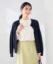 K2CED10049 a.v.v(アー・ヴェ・ヴェ) 【洗える/UVカット】クルーネックカーディガン ライトイエロー