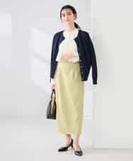 K2CED10049 a.v.v(アー・ヴェ・ヴェ) 【洗える/UVカット】クルーネックカーディガン ライトイエロー