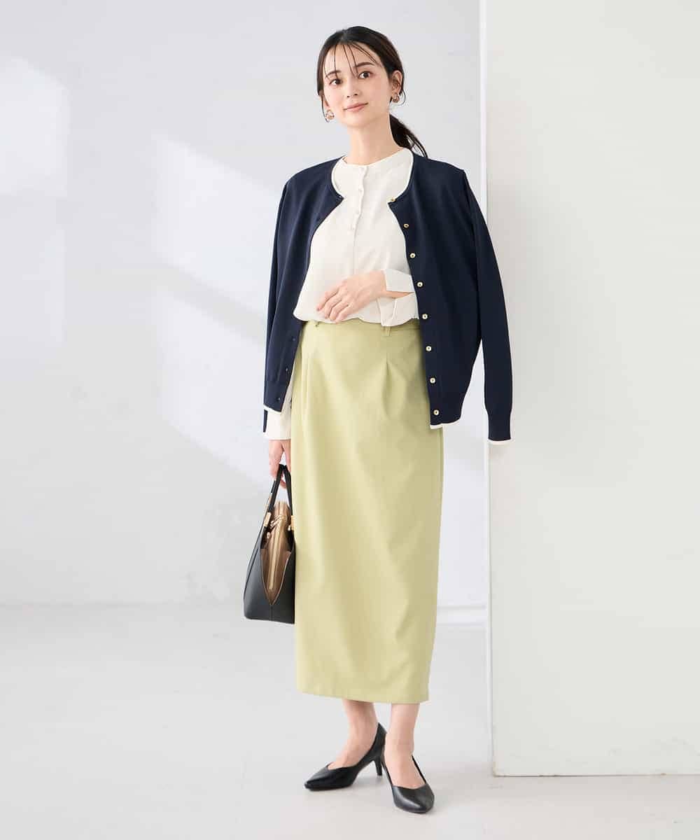 K2CED10049 a.v.v(アー・ヴェ・ヴェ) 【洗える/UVカット】クルーネックカーディガン ライトイエロー