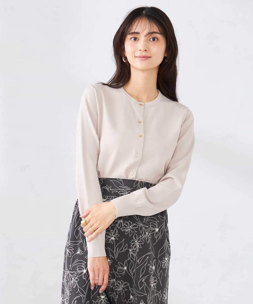 K2CED10049 a.v.v(アー・ヴェ・ヴェ) 【洗える/UVカット】クルーネックカーディガン ライトイエロー