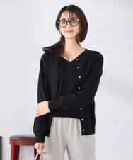 K2CED10049 a.v.v(アー・ヴェ・ヴェ) 【洗える/UVカット】クルーネックカーディガン ライトイエロー