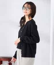 K2CED10049 a.v.v(アー・ヴェ・ヴェ) 【洗える/UVカット】クルーネックカーディガン ライトイエロー