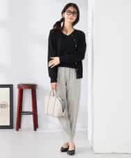 K2CED10049 a.v.v(アー・ヴェ・ヴェ) 【洗える/UVカット】クルーネックカーディガン ライトイエロー