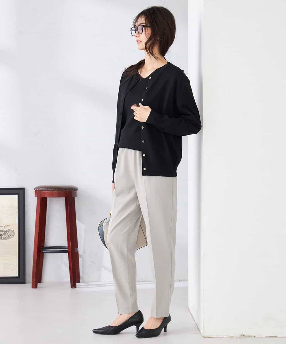 K2CED10049 a.v.v(アー・ヴェ・ヴェ) 【洗える/UVカット】クルーネックカーディガン ライトイエロー