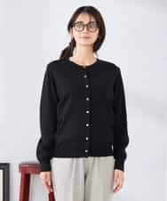 K2CED10049 a.v.v(アー・ヴェ・ヴェ) 【洗える/UVカット】クルーネックカーディガン ライトイエロー