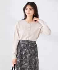 K2CED10049 a.v.v(アー・ヴェ・ヴェ) 【洗える/UVカット】クルーネックカーディガン グレージュ