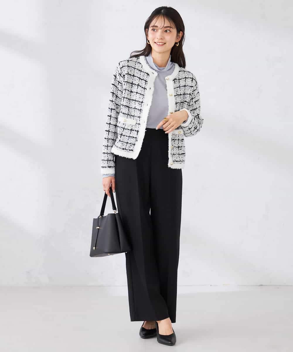 K2CED17079 a.v.v(アー・ヴェ・ヴェ) ファンシーツイードカーディガン ツィードチェック