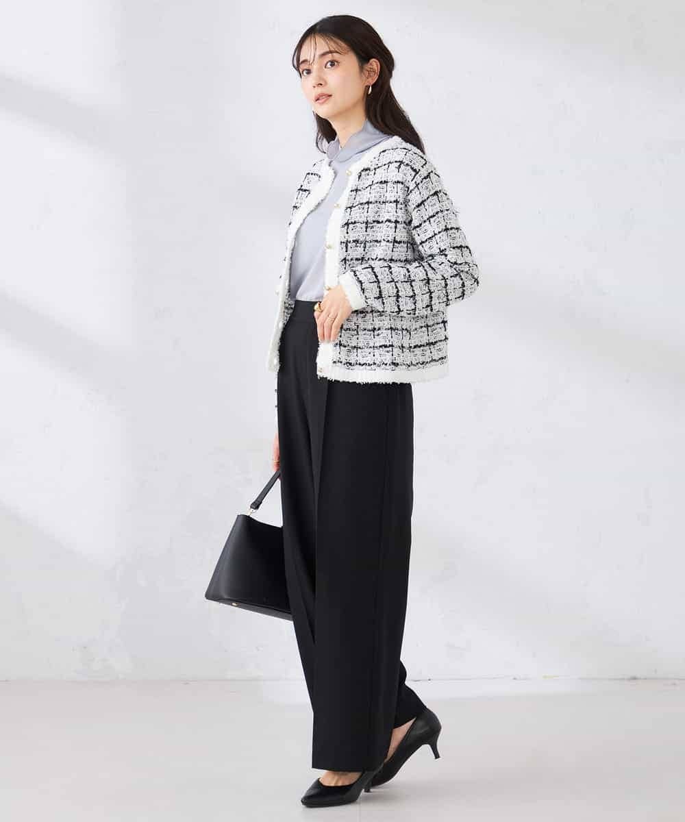 K2CED17079 a.v.v(アー・ヴェ・ヴェ) ファンシーツイードカーディガン ツィードチェック