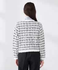 K2CED17079 a.v.v(アー・ヴェ・ヴェ) ファンシーツイードカーディガン ツィードチェック