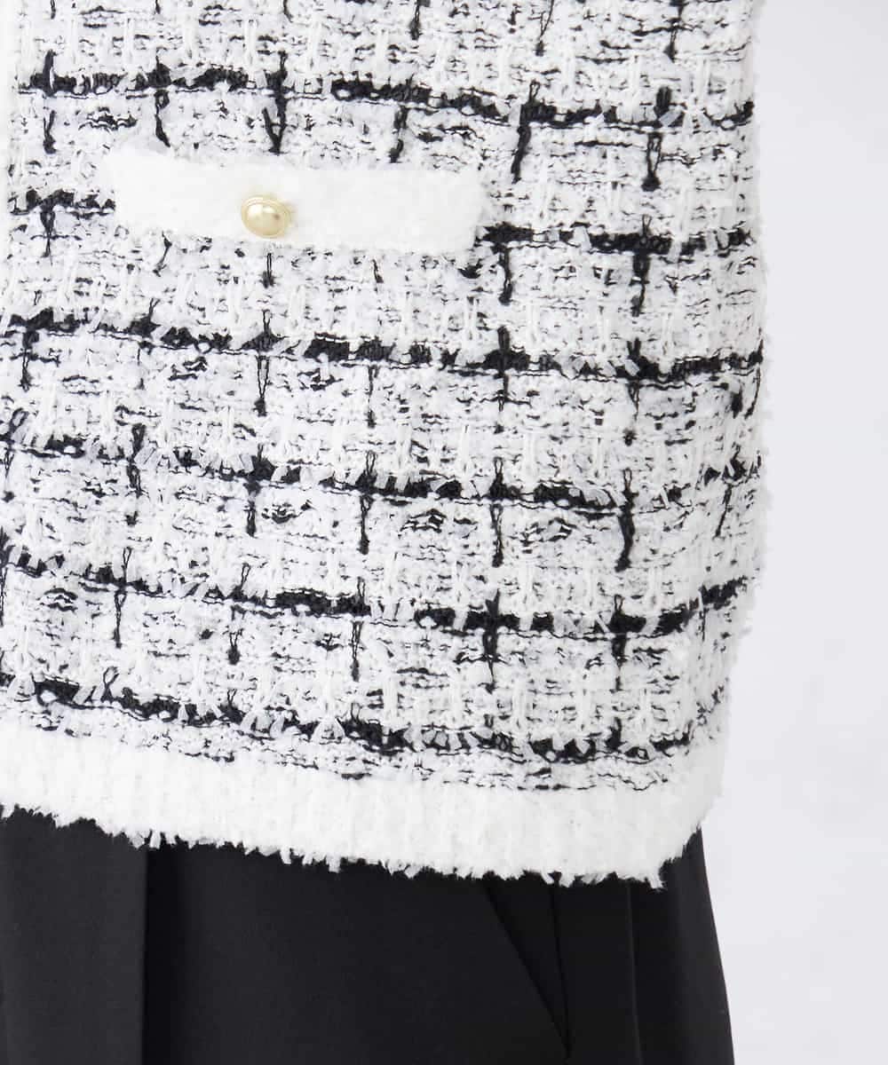 K2CED17079 a.v.v(アー・ヴェ・ヴェ) ファンシーツイードカーディガン ツィードチェック