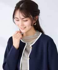 K2CFD02059 a.v.v(アー・ヴェ・ヴェ) メタルボタンポケットニットジャケット ネイビー