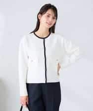 K2CFD02059 a.v.v(アー・ヴェ・ヴェ) メタルボタンポケットニットジャケット ネイビー