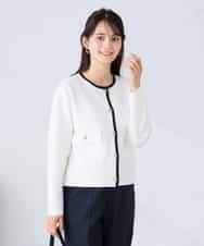 K2CFD02059 a.v.v(アー・ヴェ・ヴェ) メタルボタンポケットニットジャケット ネイビー