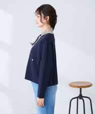 K2CFD02059 a.v.v(アー・ヴェ・ヴェ) メタルボタンポケットニットジャケット ネイビー