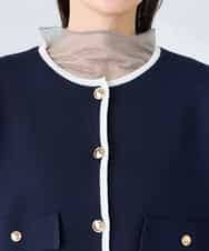 K2CFD02059 a.v.v(アー・ヴェ・ヴェ) メタルボタンポケットニットジャケット ネイビー