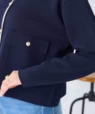 K2CFD02059 a.v.v(アー・ヴェ・ヴェ) メタルボタンポケットニットジャケット ネイビー