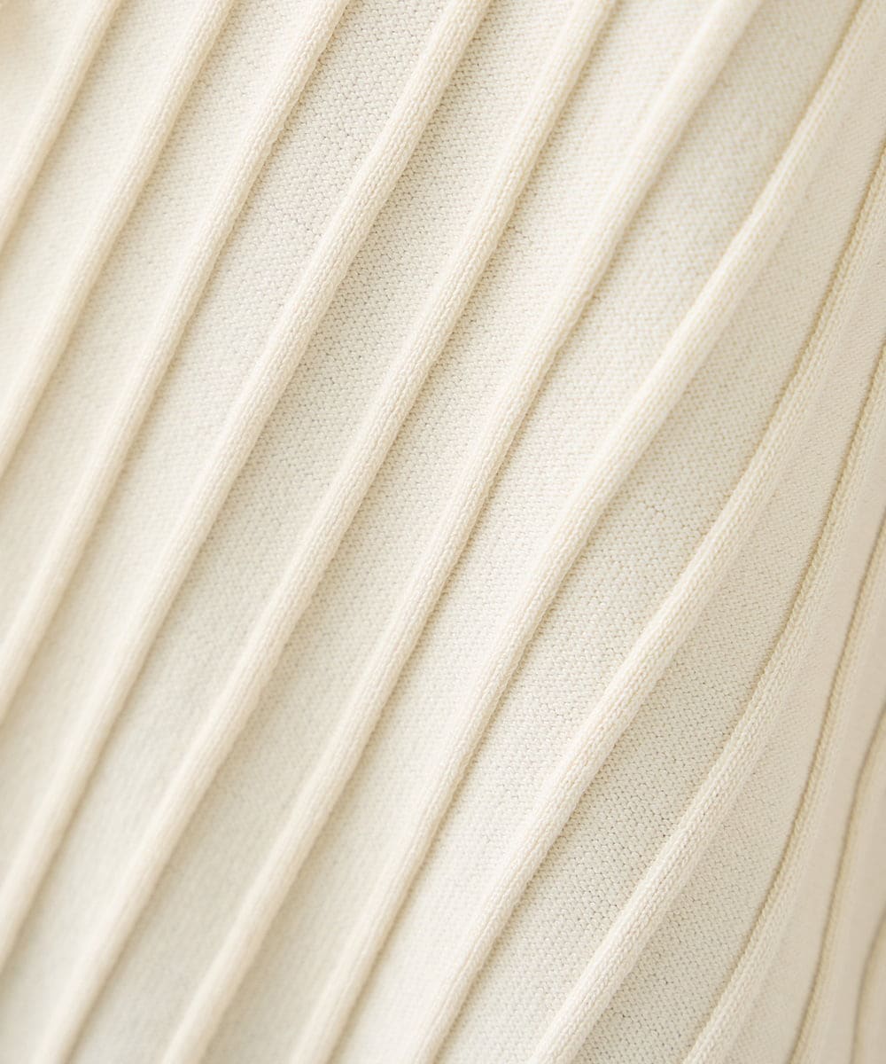 K2CFD06054 a.v.v(アー・ヴェ・ヴェ) プリーツ編みVネックニットカーディガン グリーン