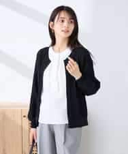 K2CFD06054 a.v.v(アー・ヴェ・ヴェ) プリーツ編みVネックニットカーディガン グリーン