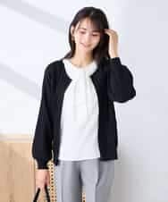 K2CFD06054 a.v.v(アー・ヴェ・ヴェ) プリーツ編みVネックニットカーディガン グリーン