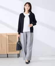 K2CFD06054 a.v.v(アー・ヴェ・ヴェ) プリーツ編みVネックニットカーディガン グリーン