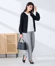 K2CFD06054 a.v.v(アー・ヴェ・ヴェ) プリーツ編みVネックニットカーディガン グリーン