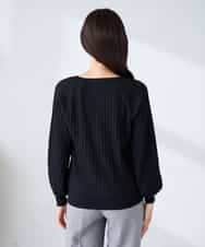 K2CFD06054 a.v.v(アー・ヴェ・ヴェ) プリーツ編みVネックニットカーディガン グリーン