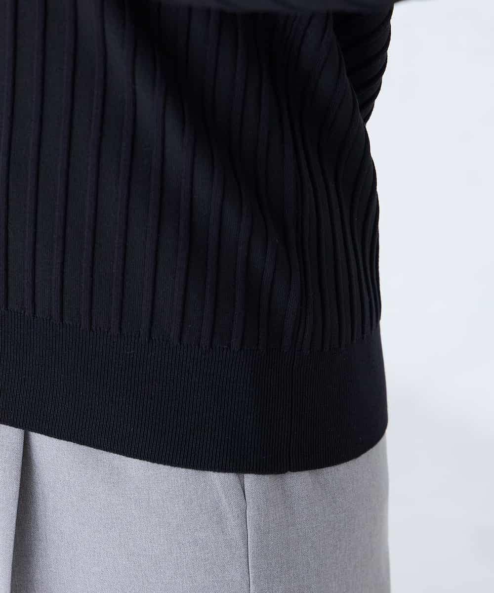 K2CFD06054 a.v.v(アー・ヴェ・ヴェ) プリーツ編みVネックニットカーディガン グリーン