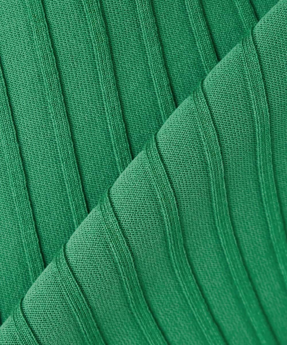 K2CFD06054 a.v.v(アー・ヴェ・ヴェ) プリーツ編みVネックニットカーディガン グリーン